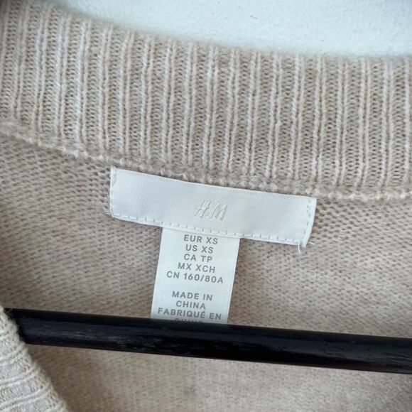H&M Brown Neutral Soft Wool Blend Crewneck Pullover Sweater - Picture 6 of 6